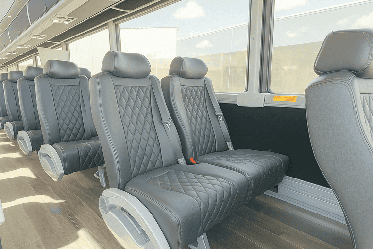 interior of Tempe Shuttle Bus Rentals charter bus